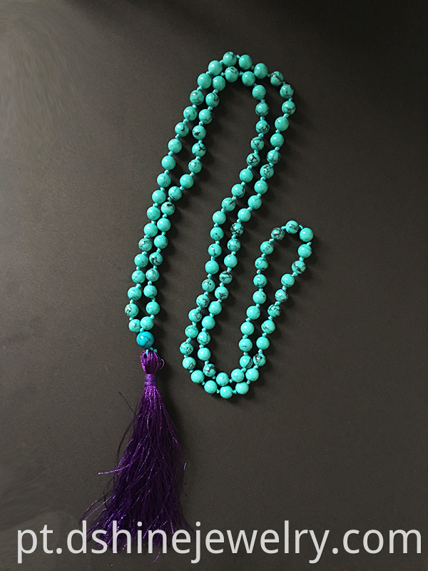 turquoise necklace, long tassel necklace, skull necklace,